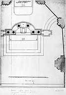 Plan du sanctuaire. Dessin, 18e s. (BNF. Département des estampes, TopoVa Seine-et-Marne, H 156277-156283)