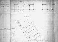 Station de Melun : coupes et plan de l'aile projetée, échelle 1/50e, 16 mai 1941"". Papier, tirage d'architecte, 1941. (AM Melun. 1 Fi 2302)