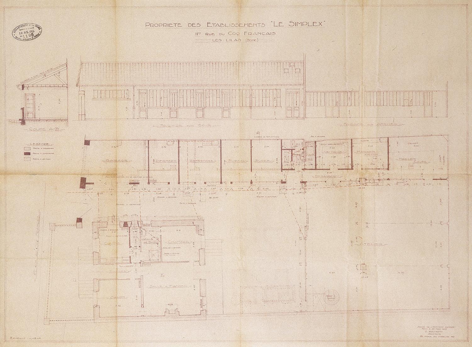 Usine de petite métallurgie Mariot-Duponchel, puis usine de teinturerie Meunier, puis usine de maroquinerie Le Simplex, puis imprimerie Raynal, puis imprimerie Gerfau, actuellement salle de spectacle Le Triton