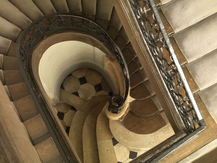 rampe d'appui, escalier de la maison à porte cochère (non étudié)