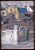 Le jardin des Carmes en 1944. Huile sur toile. (Musée municipal de Melun. inv. 987.3.2)
