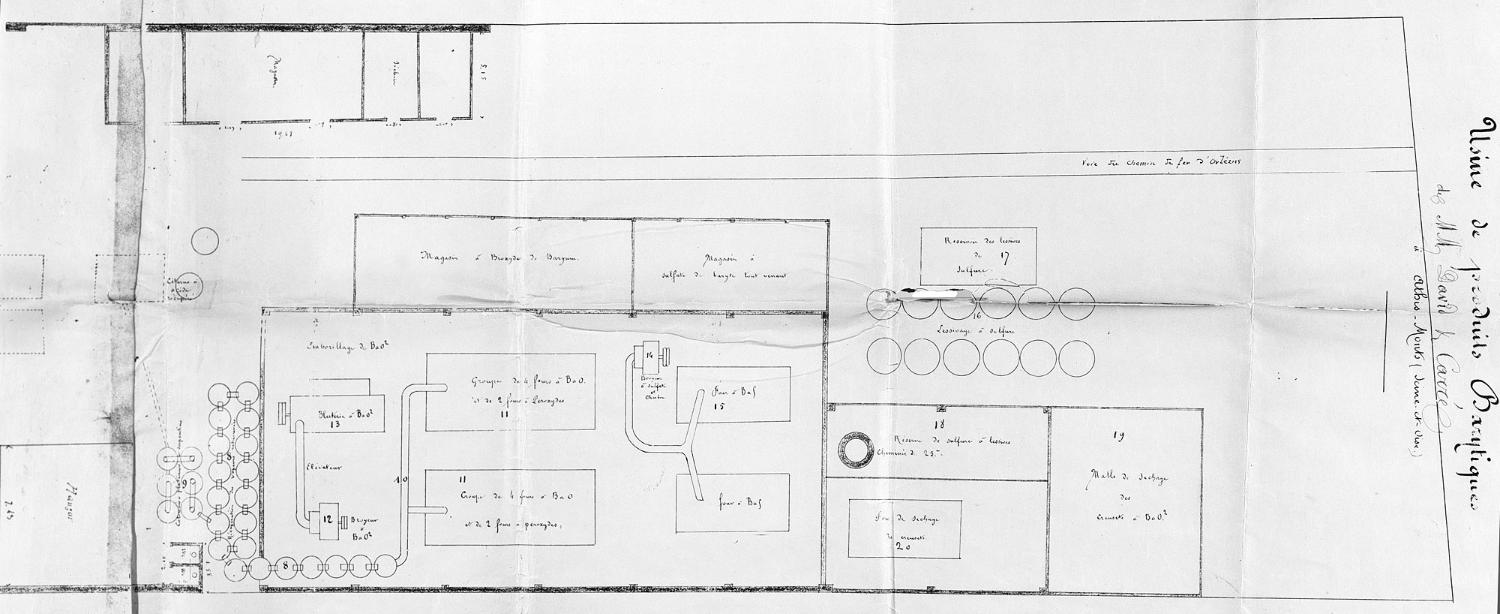 usine de produits pharmaceutiques Garnier fils et Lecerf, puis usine de produits chimiques David et Carré