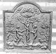 plaque de cheminée : Tentation d'Eve