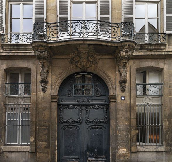 rampe d'appui, escalier de la maison à porte cochère dite hôtel Le Lièvre de La Grange