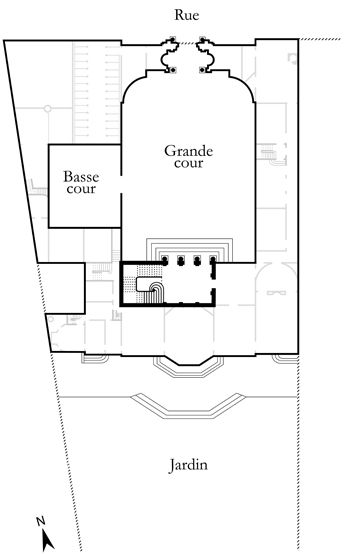 rampe d'appui, escalier de l' hôtel du Châtelet, actuellement Ministère du Travail (non étudié)