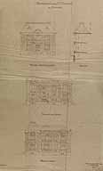 Elévation de trois façades, sur les rues de la Barre, Robin et sur le jardin et coupe par l'architecte Moreels, 1927 (AM Enghien-les-Bains, 1T15)