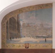 ensemble de quatre peintures monumentales : Bruxelles, Anvers, Namur, Liège