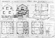 Propriété de M. et Mme Piot rue Daubigny, parc de l'Ermitage à Melun. Papier, tirage d'architecte, 1939. (AM Melun. 1 Fi 1438)