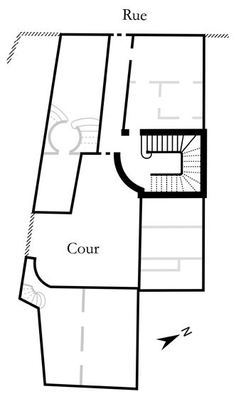 rampe d'appui, escalier de la maison à porte cochère dite hôtel Laporte de Sérincourt (non étudié)