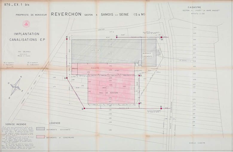 Samois-sur-Seine - usine de construction mécanique (usine d'auto-tamponneuses et de manèges) Reverchon