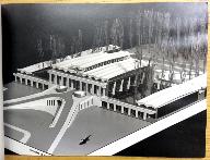Photographie de la maquette des principaux bâtiments, mars 1972. SIAF/CAPA. Fonds Robert Auzelle 242 IFA, boite 53, affaire RA 17.