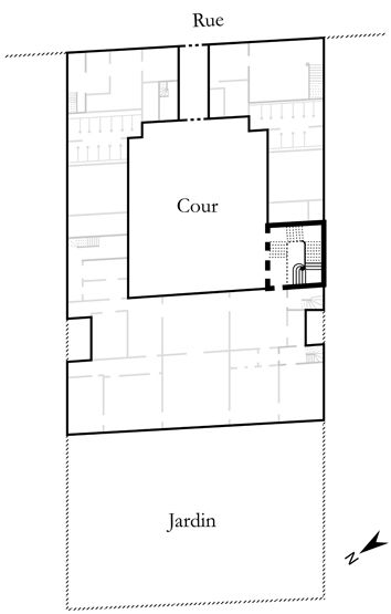 rampe d'appui, escalier de l' hôtel Fleury ou Brochet de Saint-Prest, actuellement Institut d'études politiques (non étudié)