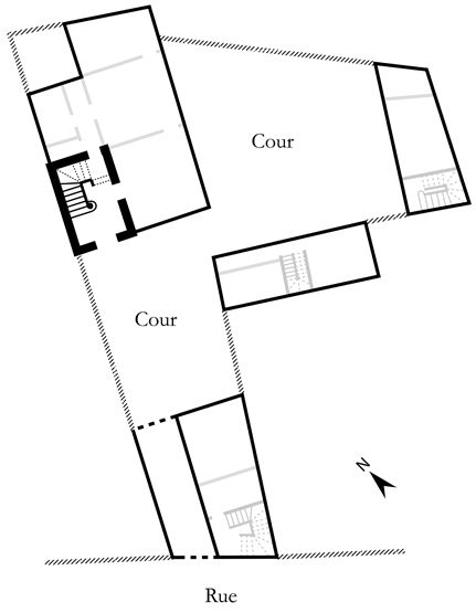 rampe d'appui, escalier de la maison à porte cochère (non étudié)