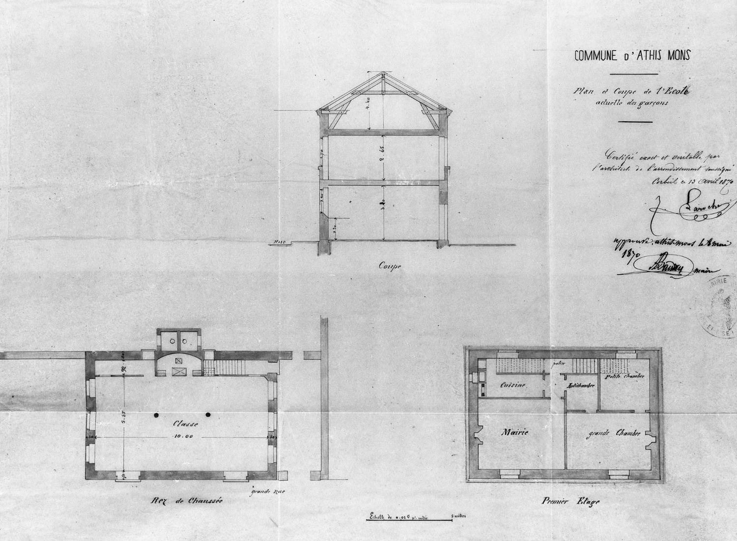 mairie-école, dite école du Centre ou école Pasteur, actuellement maison de Banlieue et de l'Architecture