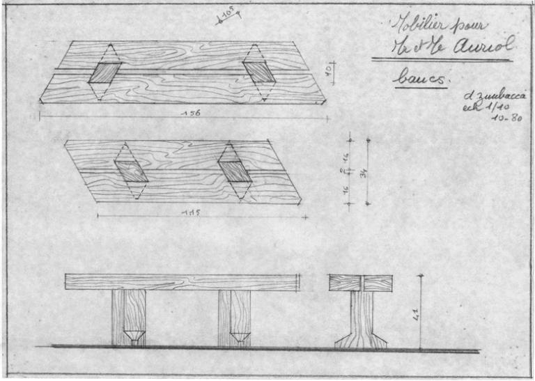 Mobilier de la maison Auriol Dominique Zimbacca, Gabaston (Pyrénées-Atlantiques)