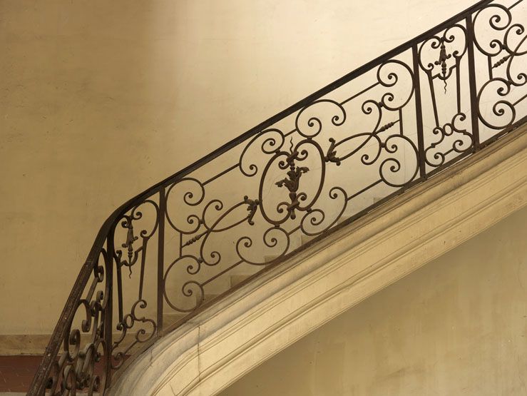 rampe d'appui, escalier de la maison à porte cochère dite hôtel Le Lièvre de La Grange