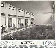 Vue intérieure de la grande piscine. Photographie, 1er quart 20e siècle. (AD Val d'Oise, D1877)