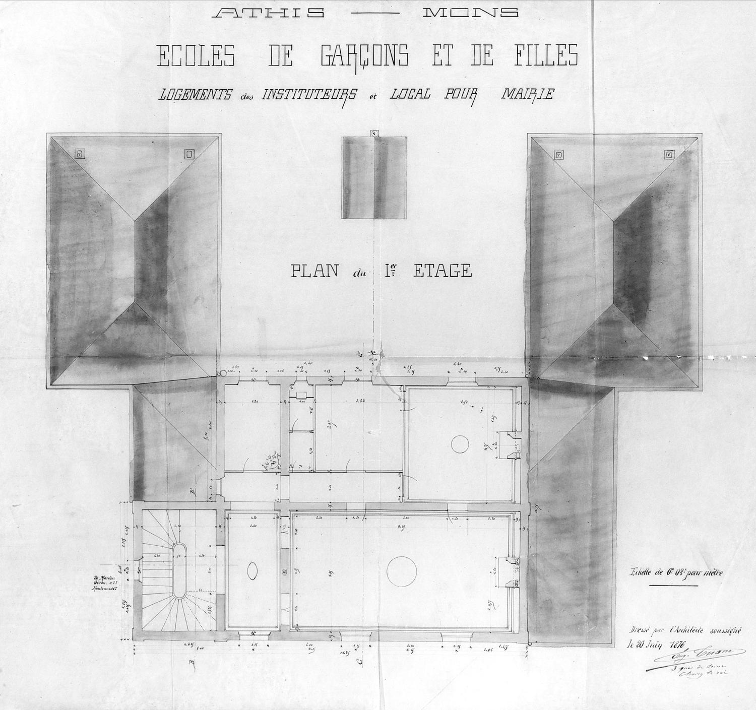 mairie-école, dite école du Centre ou école Pasteur, actuellement maison de Banlieue et de l'Architecture