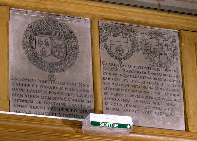 ensemble des deux plaques commémorant la fondation du couvent des Récollets