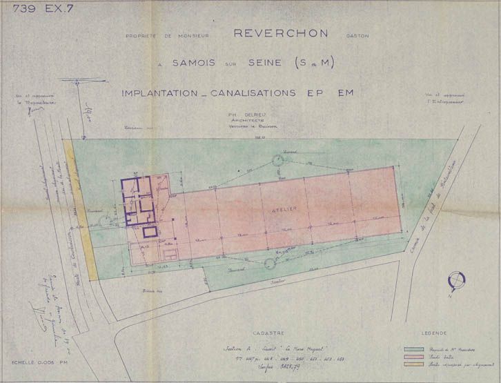 Samois-sur-Seine - usine de construction mécanique (usine d'auto-tamponneuses et de manèges) Reverchon