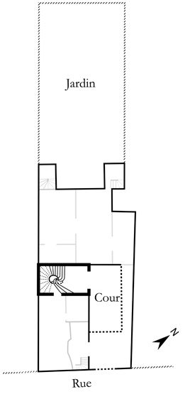 rampe d'appui, escalier de la maison à porte cochère (non étudié)