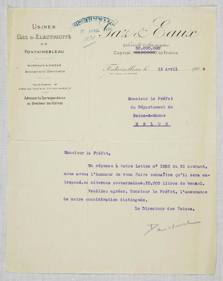 Fontainebleau - usine à gaz et centrale électrique de la Société Gaz et Eaux, puis Gaz et Electricité de France, actuellement caserne de pompiers