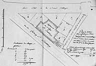 Plan de situation de l'église en 1792. (AD Seine-et-Marne. 1 Q 1085/1)