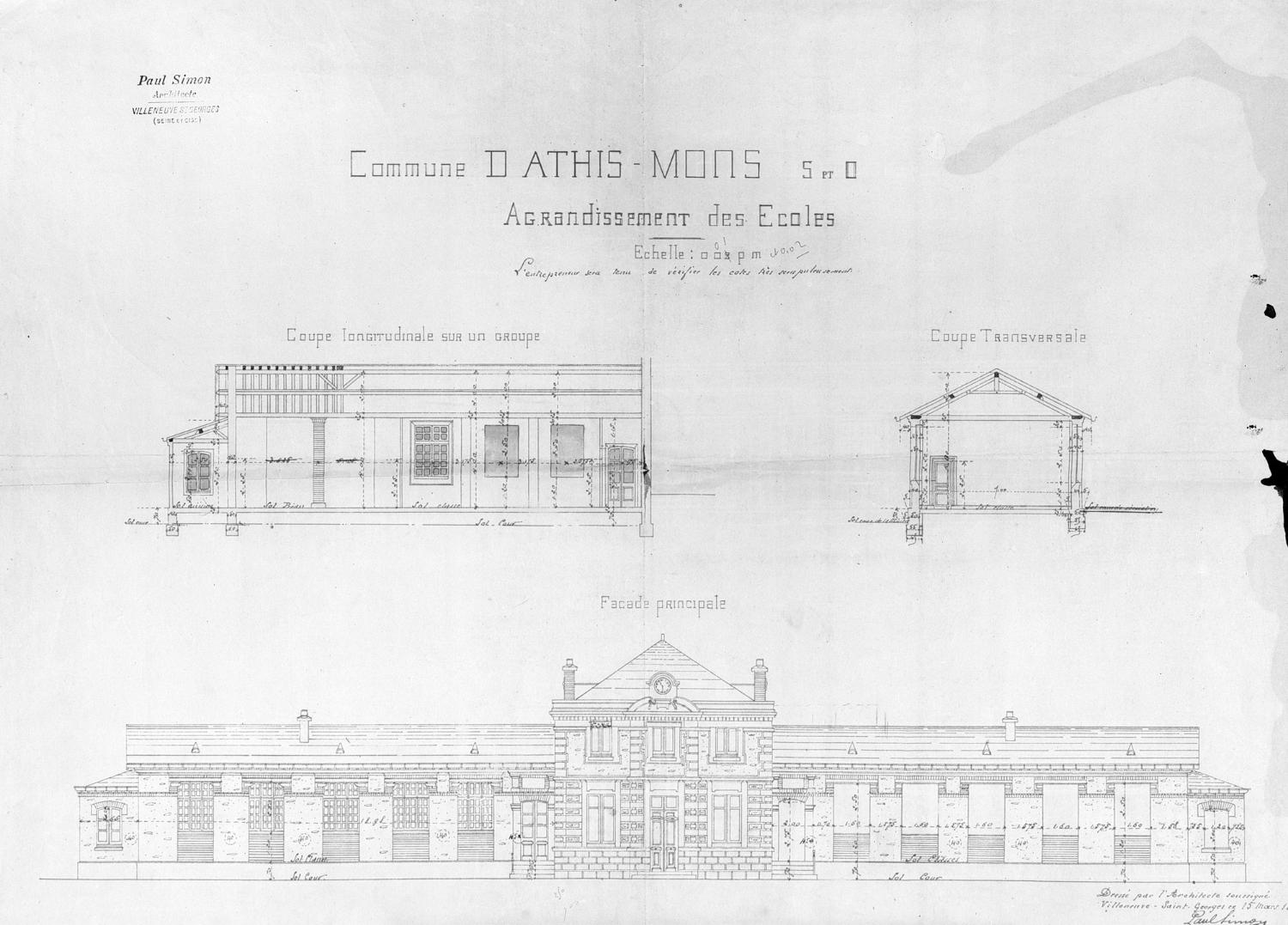 mairie-école, dite école du Centre ou école Pasteur, actuellement maison de Banlieue et de l'Architecture