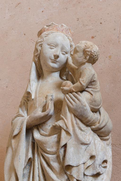 statue de la Vierge à l'Enfant, calcaire, XIVe siècle