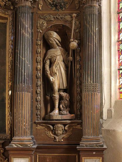 ensemble de 2 statues : saint Roch et saint Sébastien