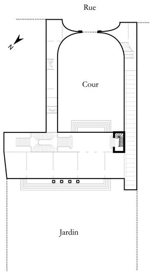 rampe d'appui, escalier secondaire de l'hôtel de Rohan-Strasbourg, actuellement Archives Nationales (non étudié)