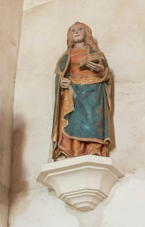 statue de sainte Barbe, bois polychrome, XVIe siècle