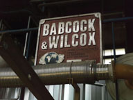 Site Sanofi. Plaque Bacock et Wilcox, bâtiment de la chaufferie.