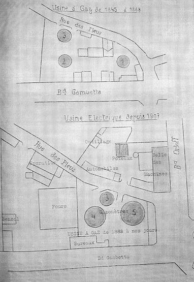 Fontainebleau - usine à gaz et centrale électrique de la Société Gaz et Eaux, puis Gaz et Electricité de France, actuellement caserne de pompiers