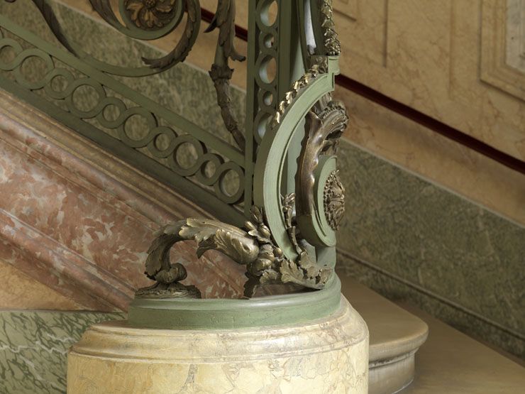 rampe d'appui, grand escalier de l'hôtel du garde meuble, actuellement Etat-Major de la Marine nationale