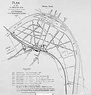 Plan au 10m/m de Melun sud, avec les deux voies ferrées de la Bourgogne et de Montereau à Corbeil. Papier imprimé, 1893. (AM Melun. 1 Fi 864)