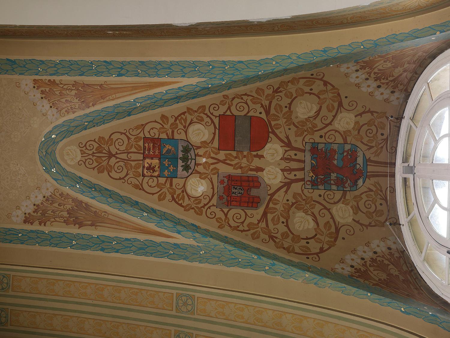 ensemble de quatre peintures monumentales : Bruxelles, Anvers, Namur, Liège