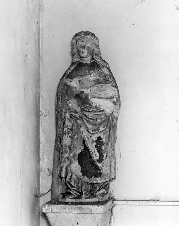 statue de sainte Barbe, bois polychrome, XVIe siècle