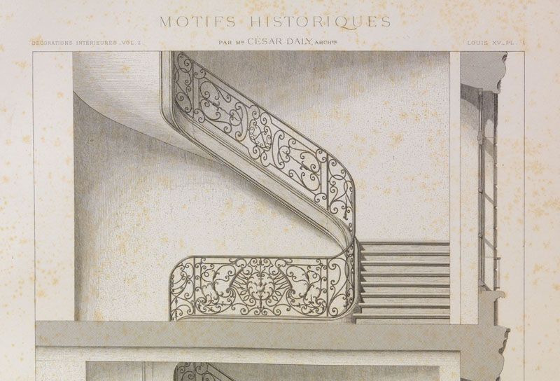 rampe d'appui, escalier du couvent dit hôtel des Dames de Saint-Chaumont (non étudié)