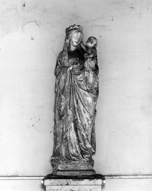 statue de la Vierge à l'Enfant, calcaire, XIVe siècle