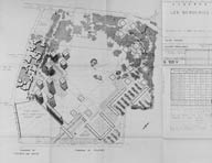Plan-masse des 404 logements HLM à construire sur la commune de Vigneux, dressé par J. L'Hernault, 24 juin 1964. Un tableau donne la répartition des logements par types. (AM Vigneux-sur-Seine, 80 W 29, dossiers 57-58)