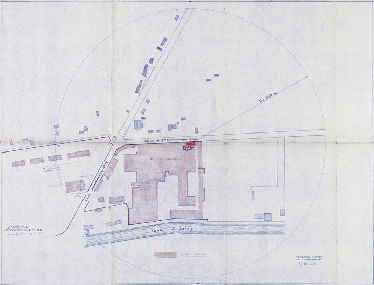 Écuelles - Usine d'agglomérés (boulets et briquettes de charbon) de la Société des agglomérés d'Ecuelles, puis usine de céramique (briques émaillées et céramiques de décor architectural) Janin & Cie, puis usine de céramique (produits réfractaires) de la Société industrielle de produits céramiques (SPIC), puis Didier-Société industrielle de production et de construction (Didier-SPIC), appelée La Céramique d'Ecuelles (détruit)