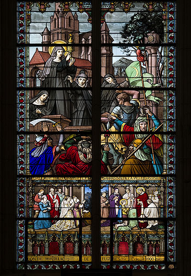 Ensemble de 13 verrières - Chapelle Sainte-Marie-de-la-Famille (Clinique Blomet, Filles de Saint-Paul-de-Chartres, anciennement Sœurs de la Sainte-Famille)