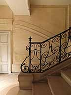 rampe d'appui, départ de rampe d'appui, escalier du petit hôtel de Conti (non étudié)