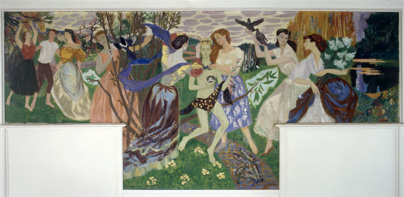 Ensemble de six peintures du réfectoire "Scènes récréatives"