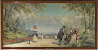 Ensemble de 3 peintures monumentales dans la salle des mariages : L'entrevue, 1917. Maton-Wicart (peintre).