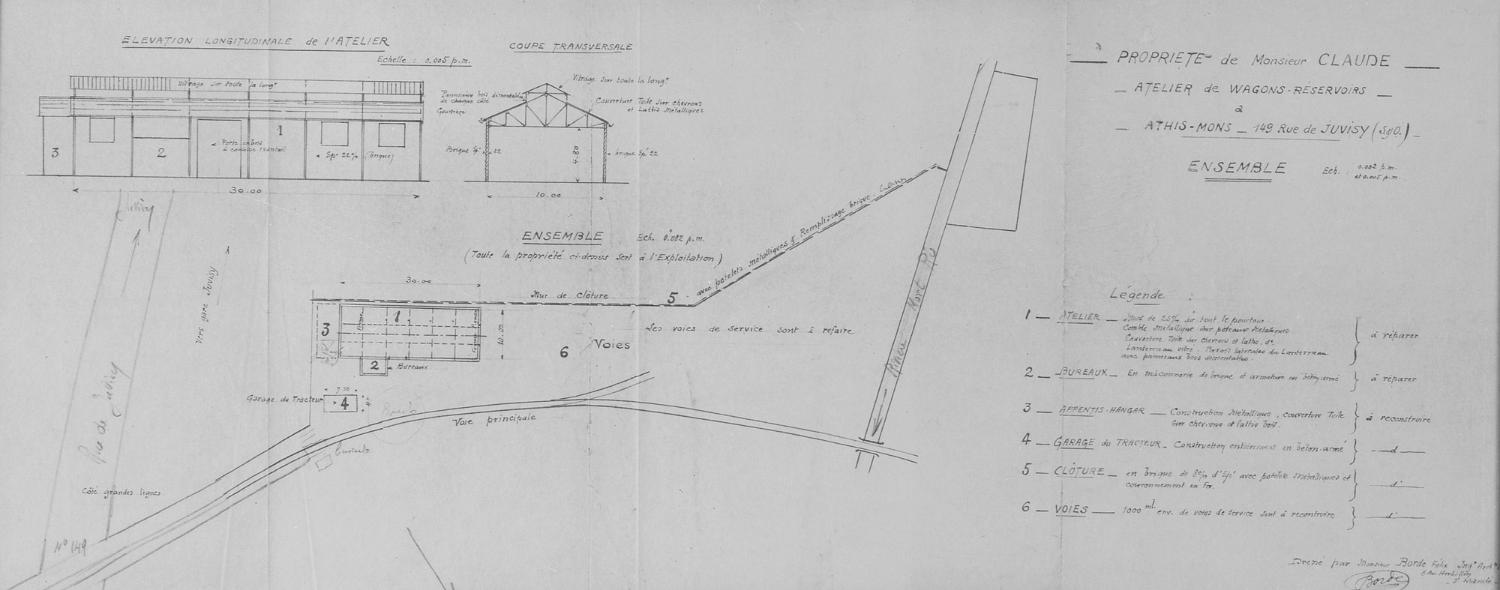 usine de matériel ferroviaire (atelier de réparation de wagons-réservoirs) dite Etablissements Claude