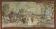 Ensemble de 3 peintures monumentales dans la salle des mariages : Le Mariage, 1917. Maton-Wicart (peintre).