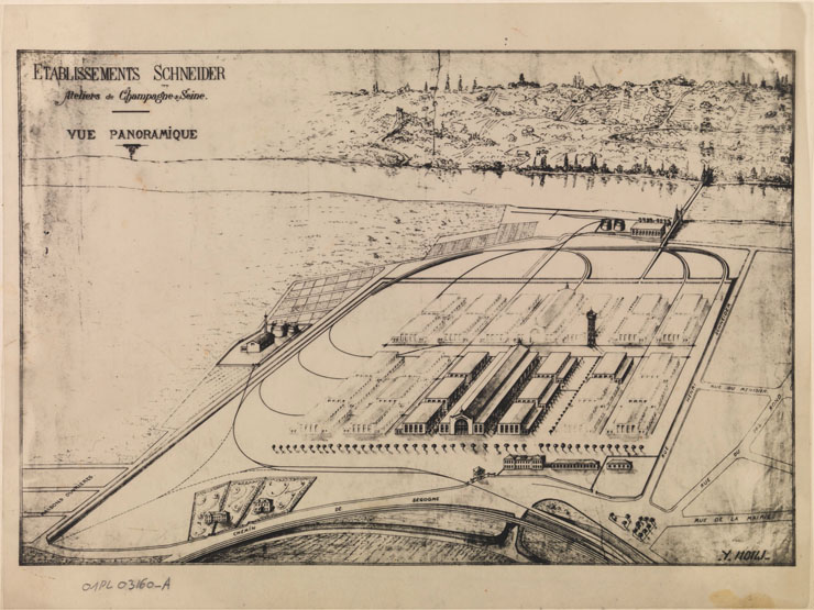 Usine de matériel électrique industriel Schneider et Cie, puis Le Matériel Electrique Scheider-Westinghouse (SW), puis Jeumont-Schneider (JS), actuellement ensemble industriel appelé "Espace Technologique et Industriel de Champagne-sur-Seine" (zone ETIC)