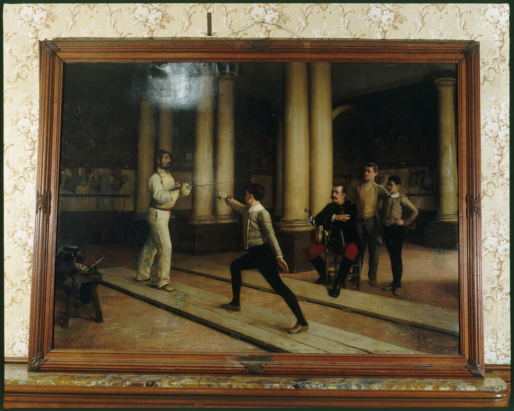 Tableau : leçon d'escrime
